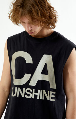 Washed Black Sunshine Muscle Tank Top image number 2