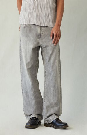 Dylan Baggy Jeans Tonal Stripe Gray