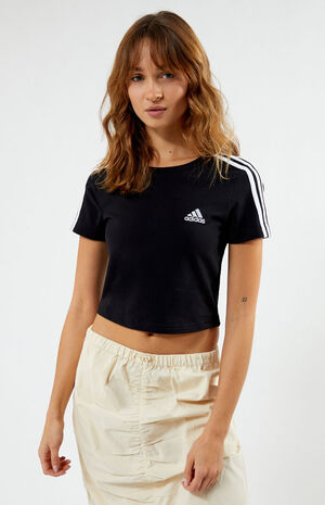 Black & White 3-Striped Baby T-Shirt image number 1