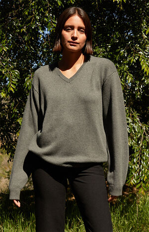 Dark Gray&nbsp;Nikki V-Neck Sweater image number 1