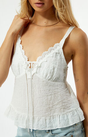 Mae Trim Tie Front Tank Top image number 2