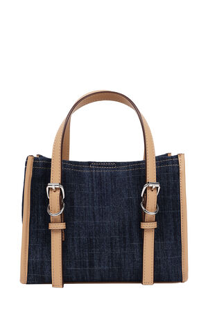Denim Dangle Mini Tote Bag image number 5