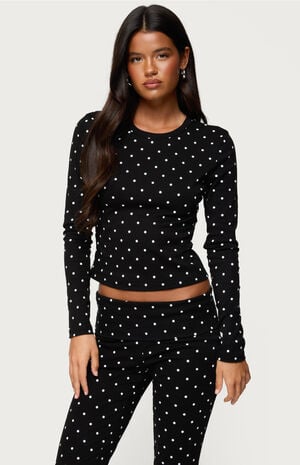 Daliya Polka Dot Long Sleeve Top image number 1