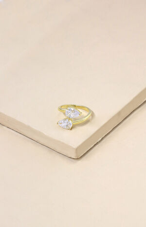 Crystal Teardrop Gold Wrap Ring image number 3