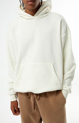 Cream Solid Hoodie image number 2