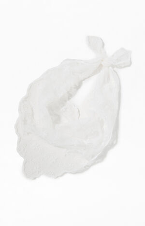 White Lace Headscarf image number 1