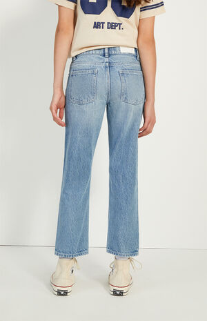 Medium Indigo Ripped '90s Straight Leg Jeans image number 4