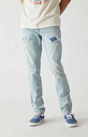 PacSun Light Ripped Stacked Skinny Jeans | PacSun