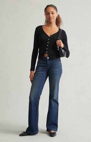 Jade Low Rise Bootcut Jeans Dark Blue Tint image number 1