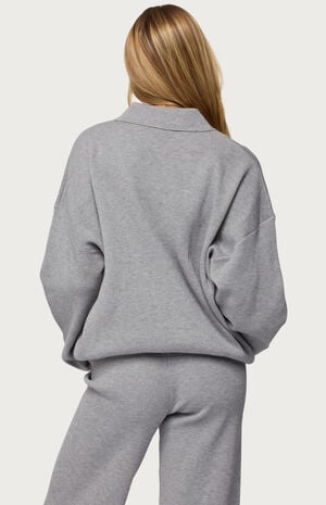 Lorie Oversized Knit Polo Sweater image number 3