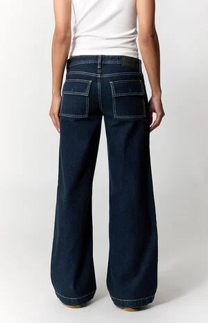 Casey Low Rise Baggy Jeans Contrast Stitch Rinse Denim image number 5