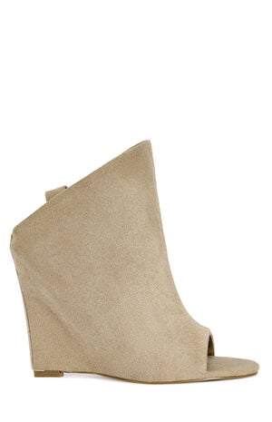 Women's Novis Beige Peep Toe Wedge Sandals image number 1