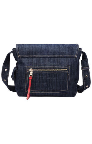 Varsity Logo Dark Denim Messenger Bag image number 4