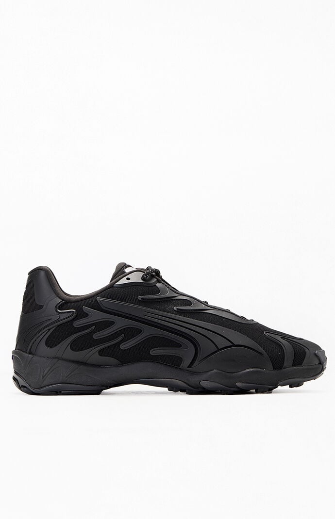 靴 PUMA flat shoes black Shop Black Mens Puma Pacer Future Street Knit Wide Lace Up