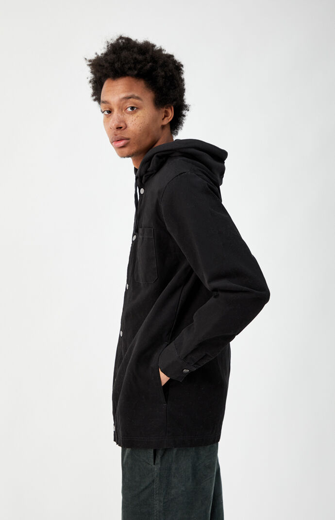 Black Hooded Shacket