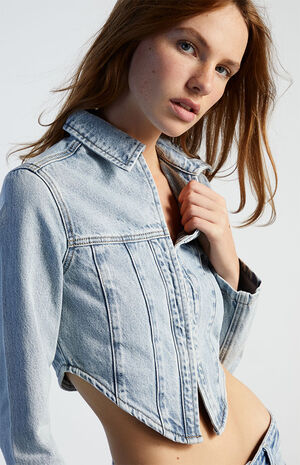 Cropped Denim Corset Jacket image number 2