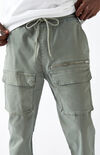 Utility Green Front Pocket Slim Cargo Pants Utility Green Front Pocket Slim Cargo Pants image number null