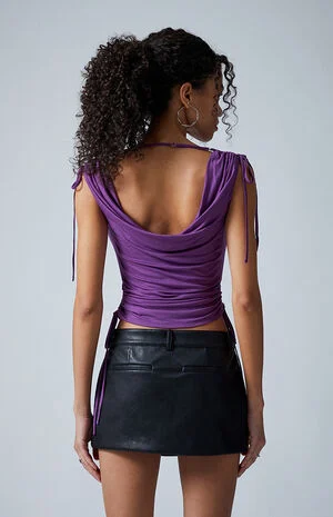 Mara Cinched Tied Tank Top image number 5