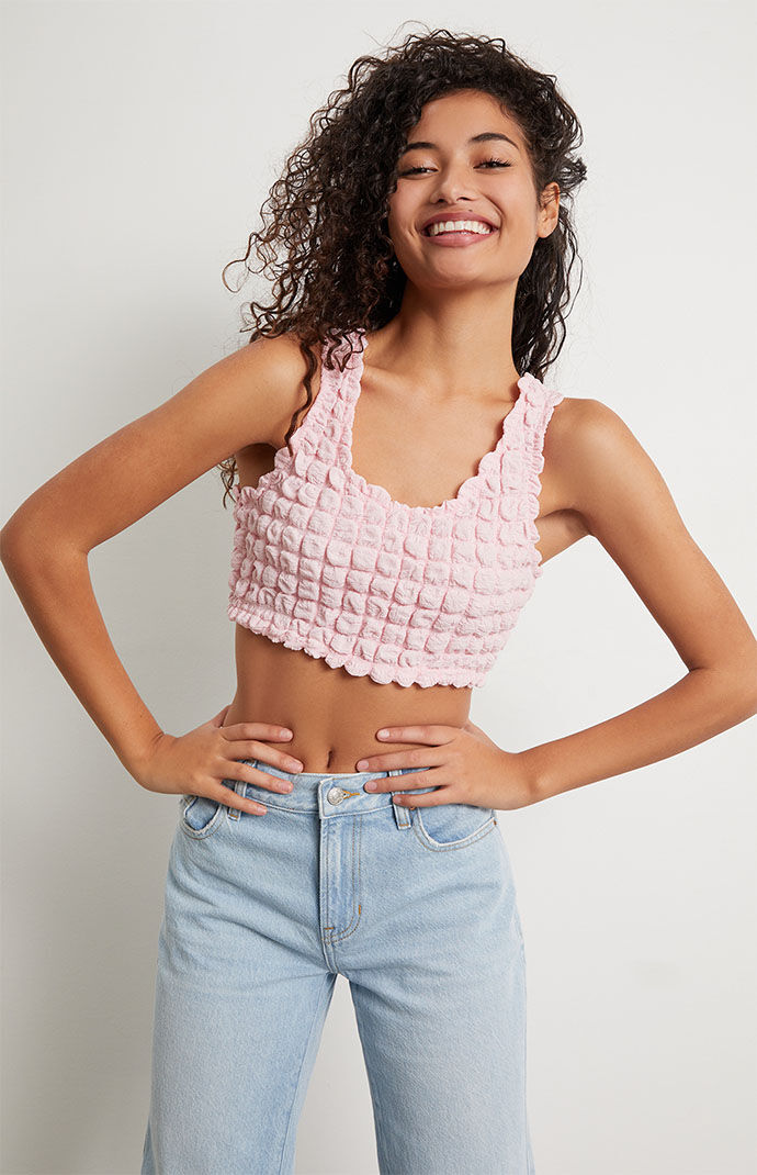 Crepe strap top on sale