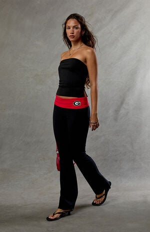 Georgia Bulldogs Fold-Over Flare Yoga Pants image number 2