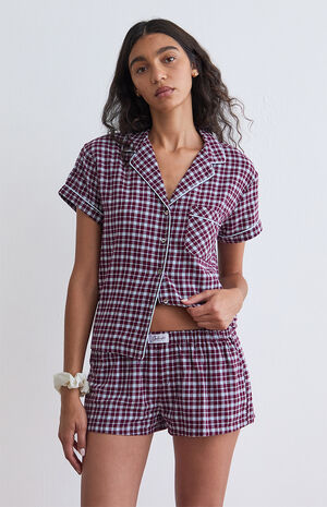 Flannel Mini Pajama Shorts image number 1