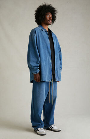 Medium Wash Denim Overshirt Jacket image number 6