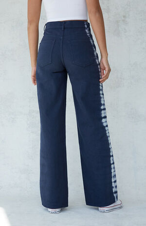 Eco Navy Tie Dye High Waisted Baggy Jeans Eco Navy Tie Dye High Waisted Baggy Jeans image number null