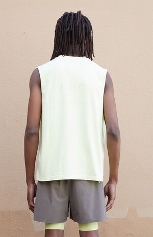 Pale Green Vintage Wash Comfort Cut Off Muscle T-Shirt image number 5