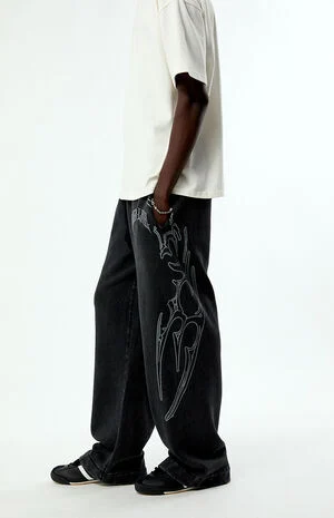 x Pacsun Washed Black Night Moon Baggy Sweatpants image number 1