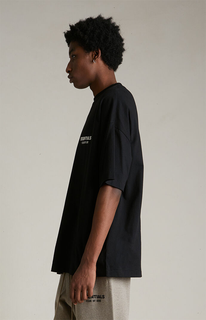 【FOG Essentials】 Black Crew Neck T-Shirt Black Crewneck T-Shirt by Fear of God ESSENTIALS on Sale
