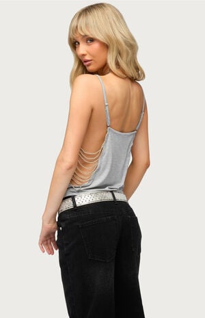 Donia Cutout Beaded String Tank Top image number 3