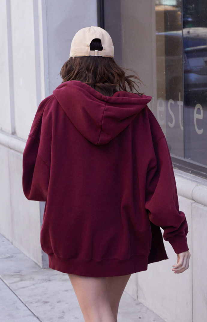 John Galt Burgundy Christy Full Zip Hoodie | Pacsun