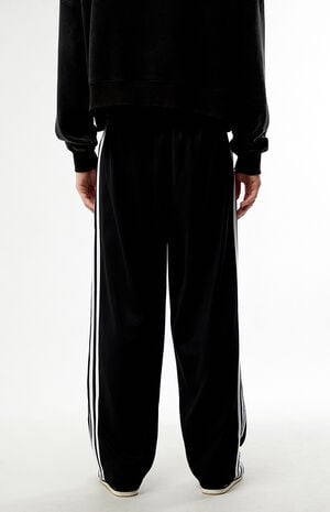 Black Baggy Three Stripe Track Pants image number 4