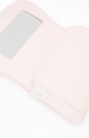Pink & White Striped Makeup Bag image number 3