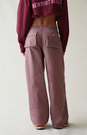 Mauve Low Rise Parachute Pants image number 3