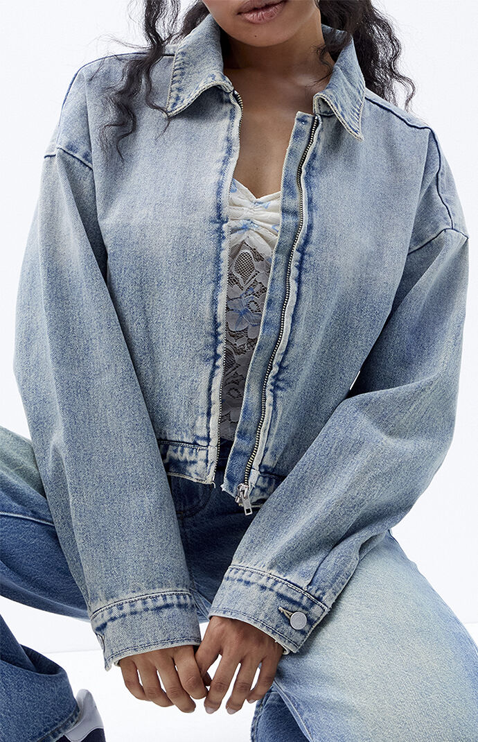 PacSun Cropped Denim Gas Jacket PacSun