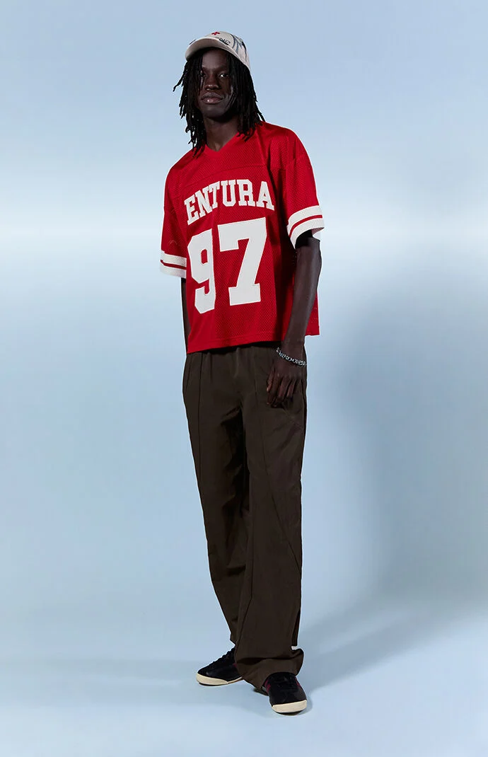 Pacsun Brown Baggy Nylon Track Pants