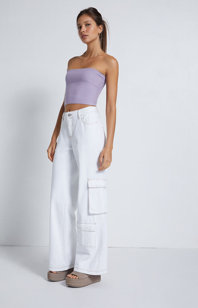 PacSun White Baggy Cargo Pants PacSun