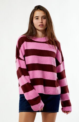 Striped Cozy Crew Neck Sweater image number 1