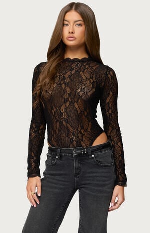 Rosalinda Sheer Lace Bodysuit image number 1