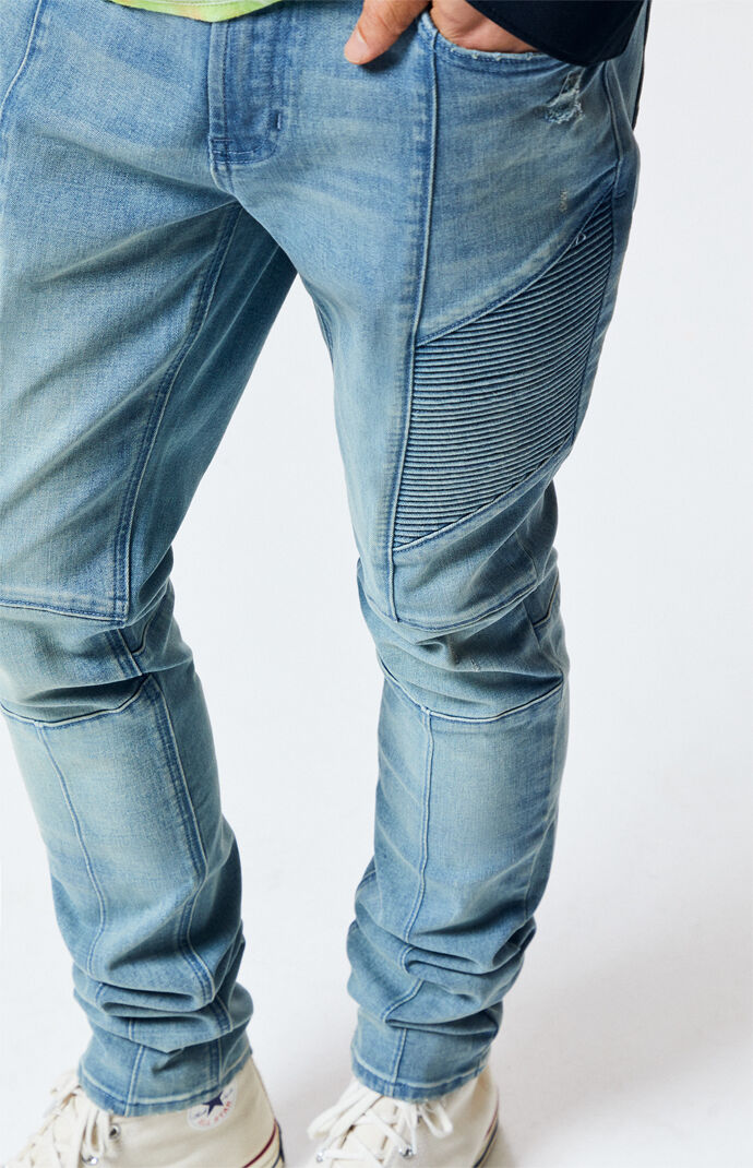 Pacsun Medium Moto Stacked Skinny Jeans At Pacsun Com Men's skinny camouflage ripped jeans biker army brown stretch frayed slim pants. pacsun