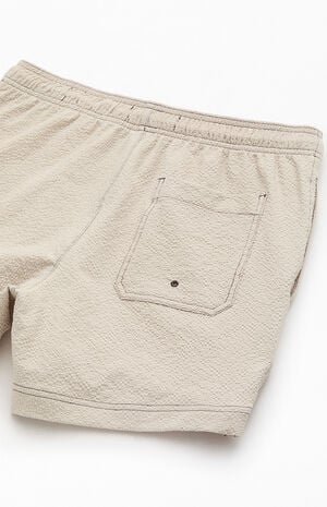 Cursive Contrast Stitch 4.5" Swim Trunks image number 4