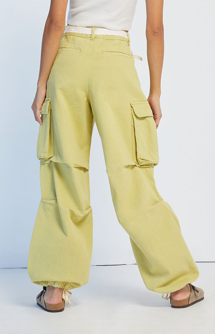 【in a row】Peach balloon cargo pants Amazon.com: YOLAI Women Cargo Pants Low Waist Wide Leg