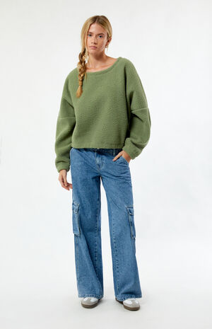 Jyoti Reverse Sherpa Fleece Crew Neck Sweatshirt image number 4