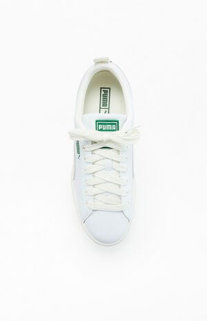 Women's White & Green Mayze Leather Sneakers image number 5