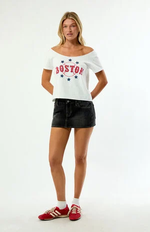 x MLB Boston Red Sox Off-The-Shoulder T-Shirt image number 1