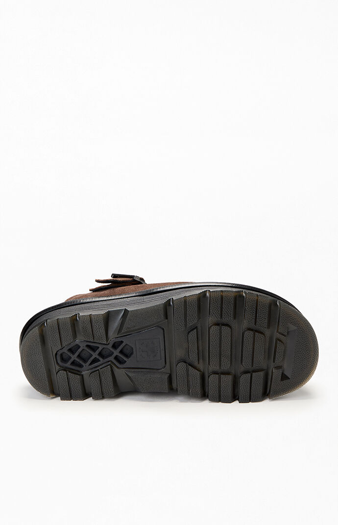Dr Martens Brown Bronx Suede Zebzag Slingback Mules | Pacsun