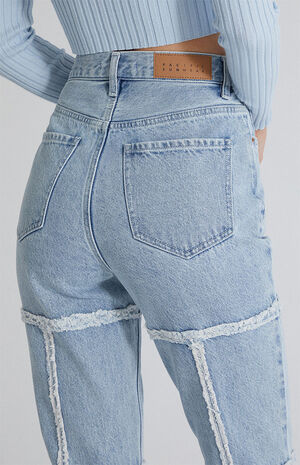 Eco Frayed High Waisted Bootcut Jeans image number 5