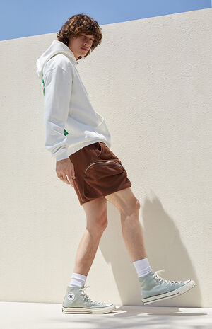Brown Fleece Cargo Sweat Shorts image number 2