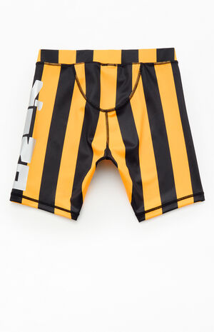 Yellow Striped Hardwear Biker Shorts image number 2